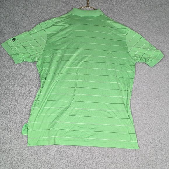 Polo Golf Ralph Lauren Polo Shirt Mens Large Green Blacl Stripe Performance Polo - Picture 5 of 7